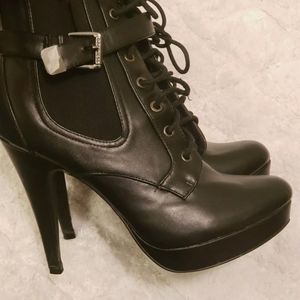 Guess 5 inch black high heel booties